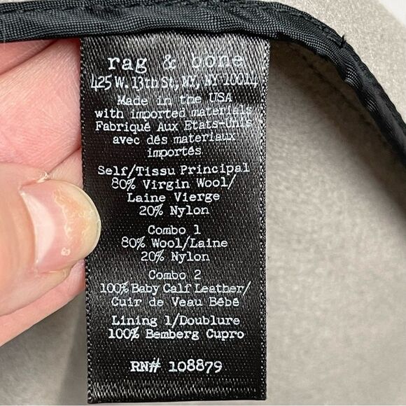 New Rag & Bone Clifton Virgin Wool Snap Coat Jacket Light Grey Size 4 Preppy Job - Picture 15 of 16